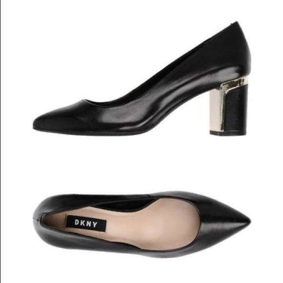Dkny Shoes - DKNY Elie black metal accent pointed toe pumps 8.5